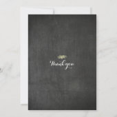 Chalkboard White Floral Gold Script Baby shower Kaart (Achterkant)