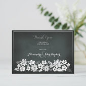 Chalkboard White Flowers  Hartelijk dank Bedankkaart (Staand voorkant)