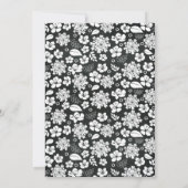 Chalkboard White Flowers Vintage Wedding Kaart (Achterkant)