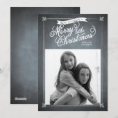 Chalkboard White Mistletoe Holiday Photo Card Feestdagenkaart (Voorkant / Achterkant)