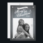 Chalkboard White Mistletoe Holiday Photo Card Feestdagenkaart<br><div class="desc">This rustic chalkboard style invitation is perfect for a nostalgic and on-trend holiday greeting made exclusively for Zazzle. Mistletoe accents adorn each corner with white script typography printed on a chalkboard background. Add an Envelopments Holiday Stamp from our extensive postage collection to match perfectly with your greeting. Envelopments envelopes, liners...</div>