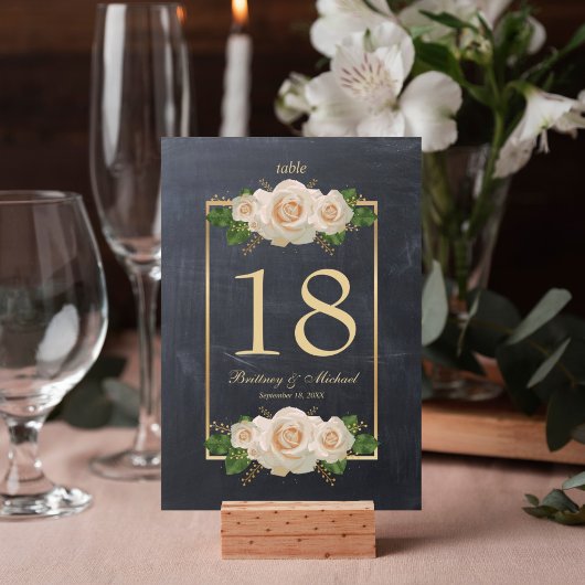 Chalkboard White Rose Gold Lijst | Tafel-Kaarten Kaart