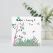 CHALKBOARD WHITE WOODLAND BUG BUTTERFLIES BIRTHDAY KAART (Staand voorkant)