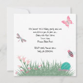 CHALKBOARD WHITE WOODLAND BUG BUTTERFLIES BIRTHDAY KAART (Achterkant)