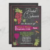 Chalkboard wijn bruids douche uitnodigingen (Voorkant / Achterkant)