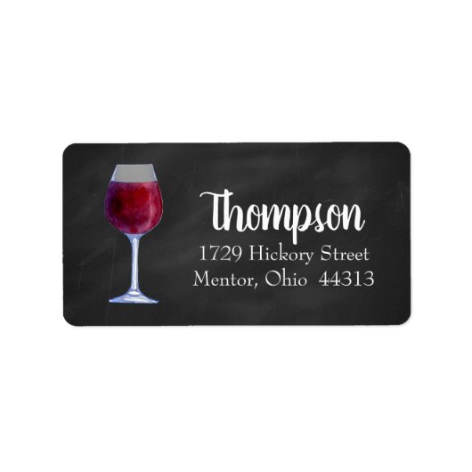 Chalkboard Wijn Gepersonaliseerde Adresetiketten Etiket (Voorkant)
