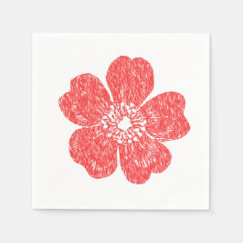 Chalkboard Wild Red Rose Servet