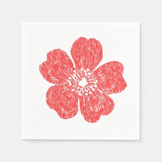 Chalkboard Wild Red Rose Servet (Voorkant)