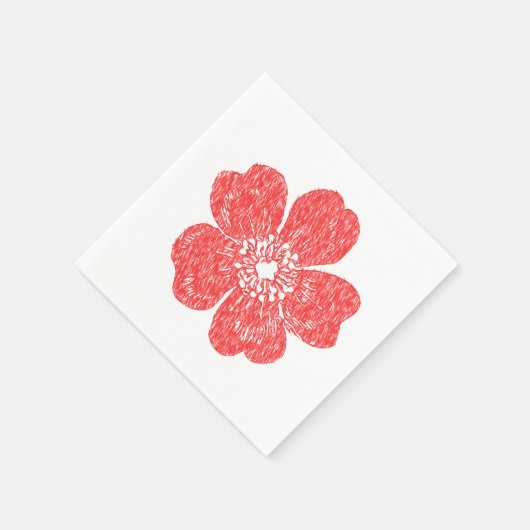 Chalkboard Wild Red Rose Servet (Hoek)