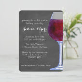Chalkboard Wine Party Invitation II Kaart (Staand voorkant)