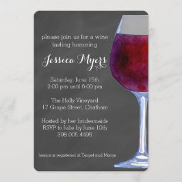 Chalkboard Wine Party Invitation II Kaart