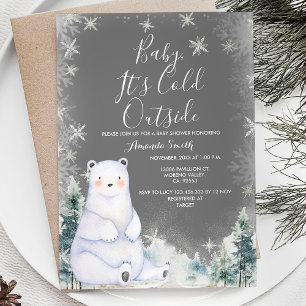 Chalkboard Winter Beer Baby shower Witte Sneeuwvlo Kaart