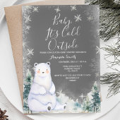 Chalkboard Winter Beer Baby shower Witte Sneeuwvlo Kaart
