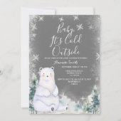 Chalkboard Winter Beer Baby shower Witte Sneeuwvlo Kaart (Voorkant)