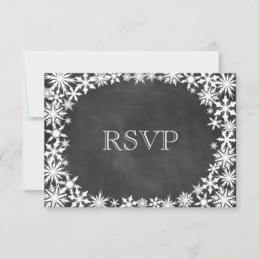 Chalkboard Winter Lace RSVP Kaartje (Voorkant)