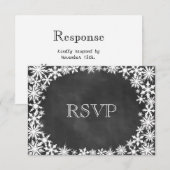 Chalkboard Winter Lace RSVP Kaartje (Voorkant / Achterkant)
