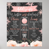 Chalkboard Winter Onederland Milestone Birthday Poster (Voorkant)