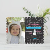 Chalkboard Winter Onederland Uitnodiging, 5" x 7" Kaart (Staand voorkant)