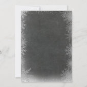 Chalkboard Winter Penguin Pink Flowers Birthday Kaart (Achterkant)