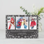 Chalkboard Winter Snowflakes 3 Foto-Wenskaart Kaart (Staand voorkant)