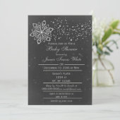 Chalkboard Winter unisex Baby shower Uitnodiging (Staand voorkant)