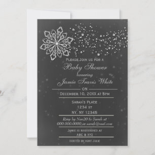 Chalkboard Winter unisex Baby shower Uitnodiging