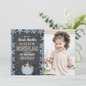 ChalkBoard Winter Wonderland Uitnodigingen foto (Staand voorkant)