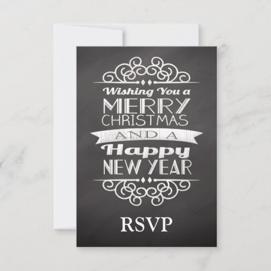 Chalkboard Wishing You Merry Christmas RSVP (Voorkant)