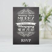 Chalkboard Wishing You Merry Christmas RSVP (Staand voorkant)