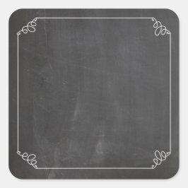 Chalkboard wit bloeiend Lijst Aanpassen Vierkante Sticker