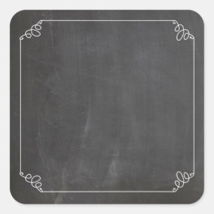 Chalkboard  wit bloeiend Lijst Aanpassen Vierkante Sticker