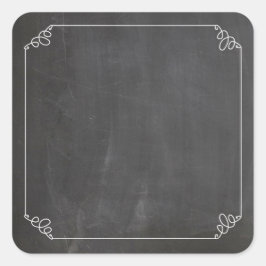 Chalkboard  wit bloeiend Lijst Aanpassen Vierkante Sticker