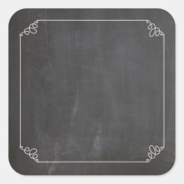 Chalkboard wit bloeiend Lijst Aanpassen Vierkante Sticker