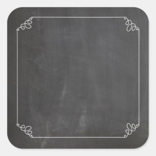 Chalkboard wit bloeiend Lijst Aanpassen Vierkante Sticker