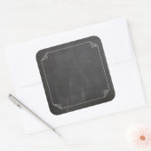 Chalkboard wit bloeiend Lijst Aanpassen Vierkante Sticker (Envelop)