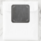 Chalkboard wit bloeiend Lijst Aanpassen Vierkante Sticker (Tas)