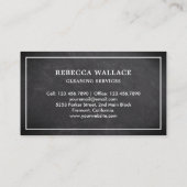 Chalkboard witte stofzuiger reinigingsdiensten visitekaartje (Achterkant)