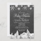 Chalkboard wonderland rustieke winter baby shower kaart (Voorkant)