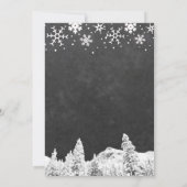 Chalkboard wonderland rustieke winter baby shower kaart (Achterkant)
