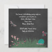 CHALKBOARD WOODLAND BUG BUTTERFLIES BIRTHDAY KAART (Achterkant)