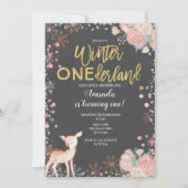 Chalkboard Woodland Deer Baby shower Uitnodiging (Voorkant)