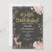 Chalkboard Woodland Deer Baby shower Uitnodiging (Voorkant)