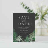 Chalkboard Woodland Forest Save the Date Briefkaart (Staand voorkant)