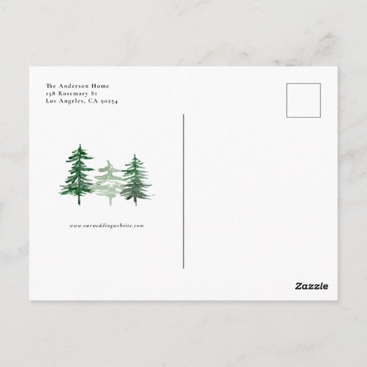 Chalkboard Woodland Forest Save the Date Briefkaart (Achterkant)