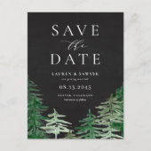 Chalkboard Woodland Forest Save the Date Briefkaart (Voorkant)