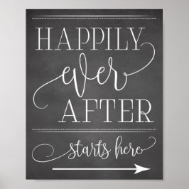 Chalkboard wordt gelukkig altijd na het begin hier poster