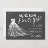 Chalkboard wordt mijn Bloemenmeisje Kaart (Voorkant)