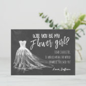 Chalkboard wordt mijn Bloemenmeisje Kaart (Staand voorkant)