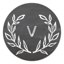 Chalkboard Wreath Holiday Seal