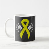 Chalkboard Yellow Awareness Ribbon Koffiemok (Links)